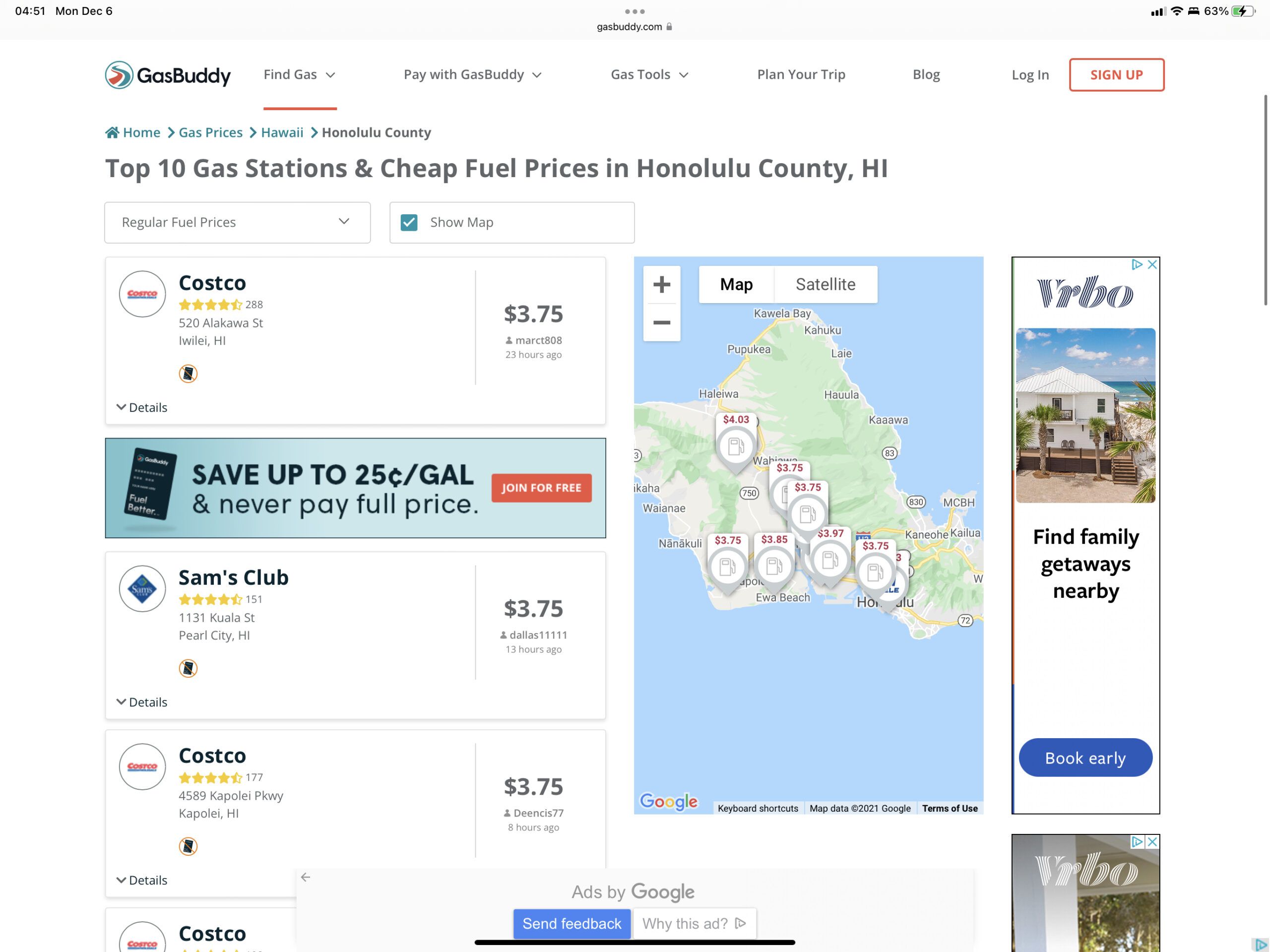 Gas prices in hawaii, cost of living in hawaii
