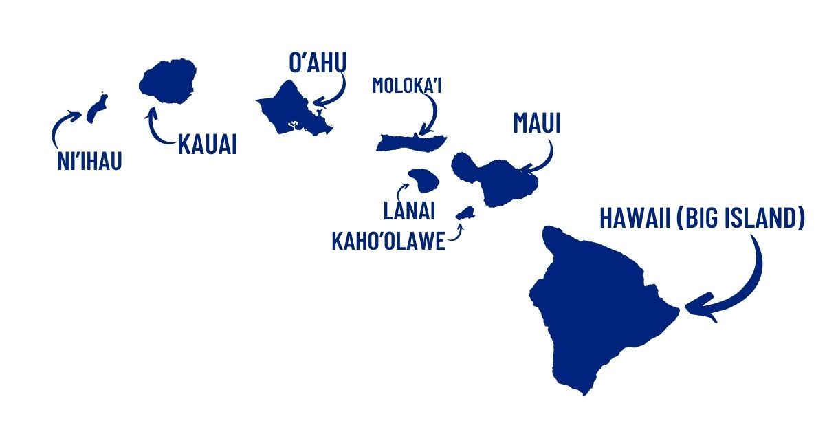map of hawaiian islands, map of hawaii
